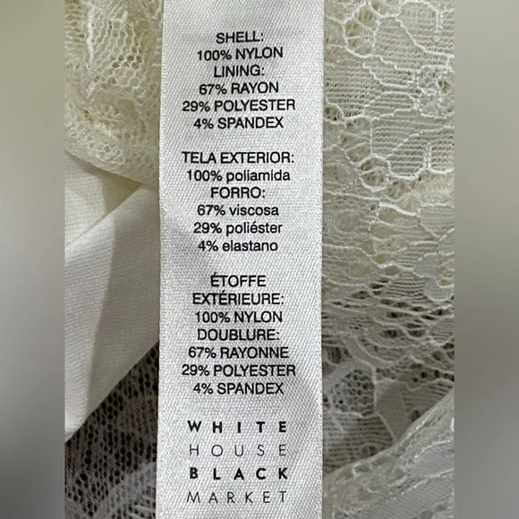 NWT White House Black Market Long Sleeve Lace Top Size Medium - Picture 15 of 16